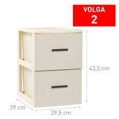CAJONERA VOLGA RATTAN 2 CAJONES MARFIL