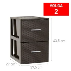 CAJONERA VOLGA RATTAN 2 CAJONES WENGUE
