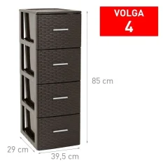 CAJONERA VOLGA RATTAN 4 CAJONES WENGUE