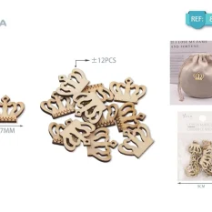 CORONA DE MADERA 27X22X3MM (12PCS, NATURAL)