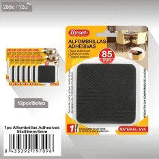 ALFOMBRILLAS PROTECTORES PARA PATAS 1PC 85X85MM/4MM (NEGRO CUADRICULADO)