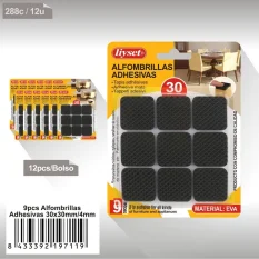ALFOMBRILLAS PROTECTORES PARA PATAS (NEGRO CUADRICULADO) 9PCS 30X30MM/4MM