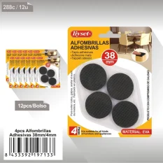 ALFOMBRILLAS PROTECTORES PARA PATAS (NEGRO CUADRICULADO) 4PCS 38MM/4MM