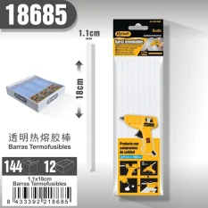 BARRAS TERMOFUSIBLES 6PCS 1.1X18CM (TRANSPARENTES)