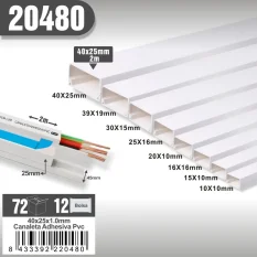 CANALETA ADHESIVA PVC 2M40X25X1.0MM (RESISTENTE AL FUEGO)