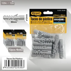 TACOS DE PLÁSTICO ST-010 12X60MM (PESCADO CURVO, GRIS)