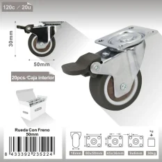 RUEDA CON FRENO 24050JLBTPR50MM