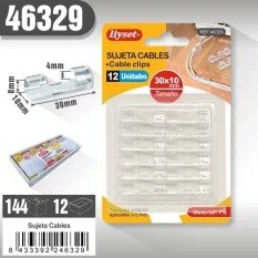 SUJETA CABLES 12PCS PS (CLIPS PARA CABLE)