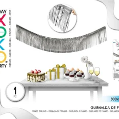 GUIRNALDA DE FLECO 3M PLATA 30 X 300 CM