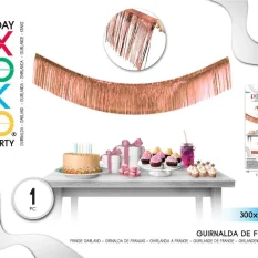 GUIRNALDA DE FLECO 3M ORO ROSA 30 X 300 CM