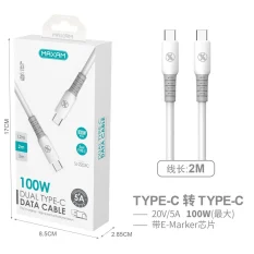 SJ-2203C CABLE TPE TIPO-C A TIPO-C 100W CON E-MARKER 2M