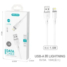 SJ-3152 CABLE LIGHTNING PVC 3A 1.5M BLANCO